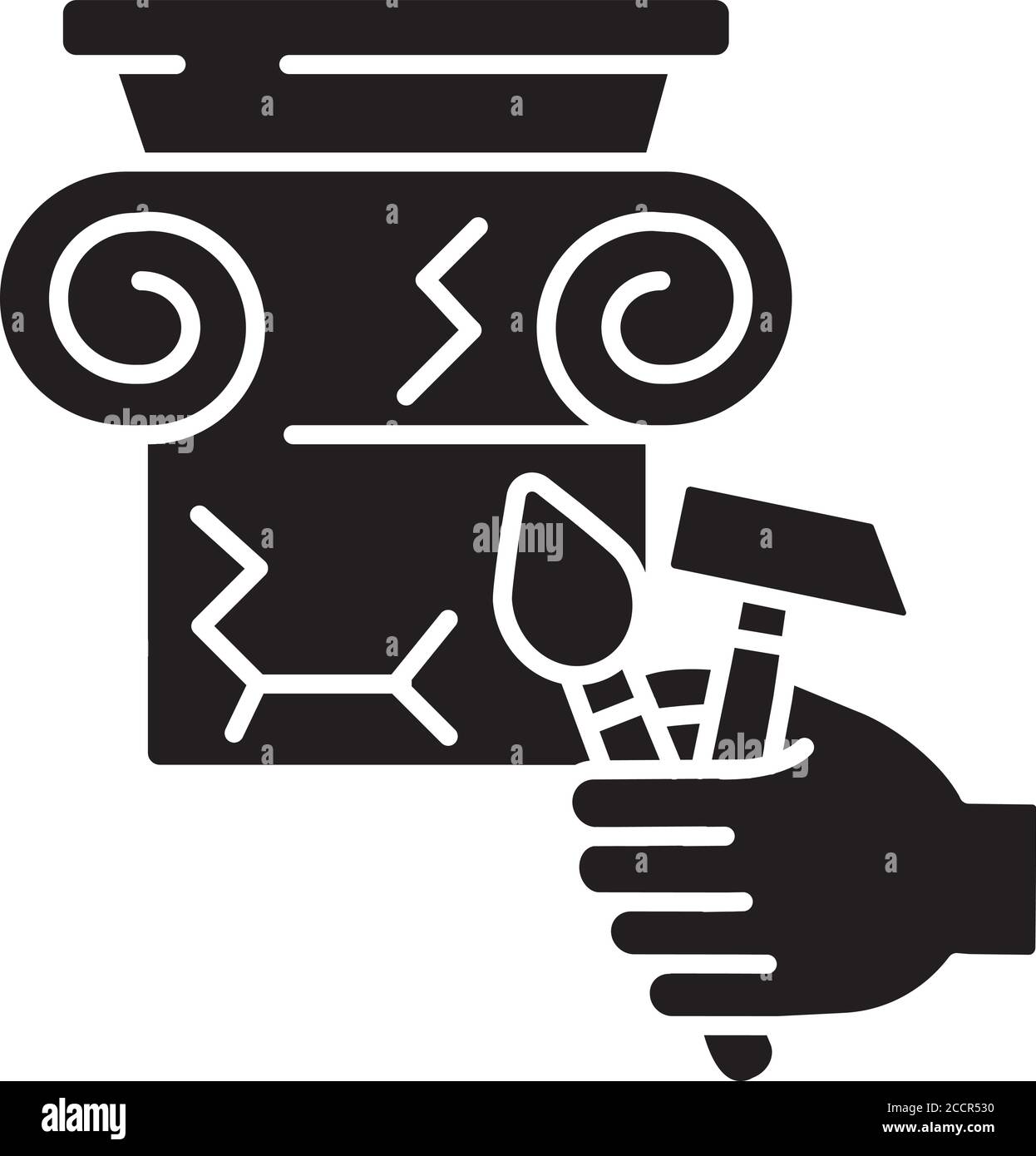 Icône de glyphe noir de restauration Illustration de Vecteur