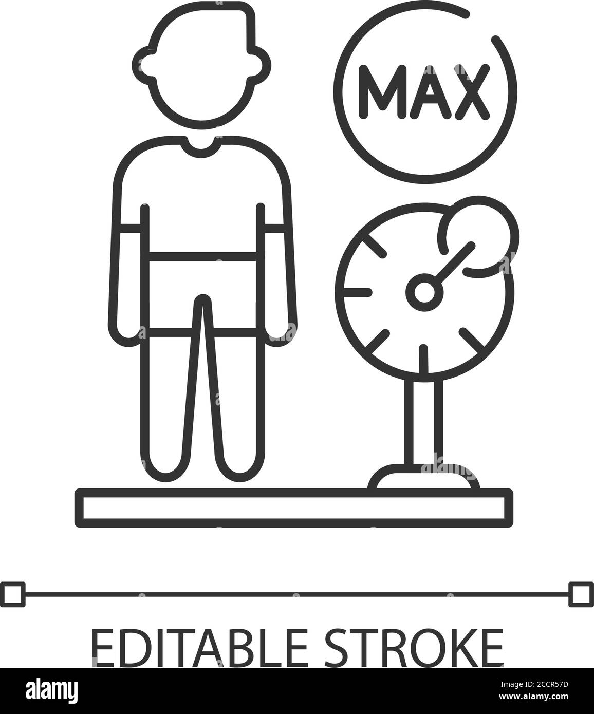 Icône linéaire de limite de poids Illustration de Vecteur