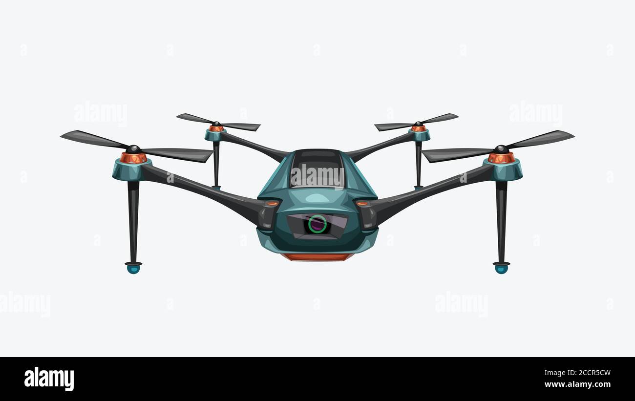 vue de face moderne couleur drone sur blanc Illustration de Vecteur
