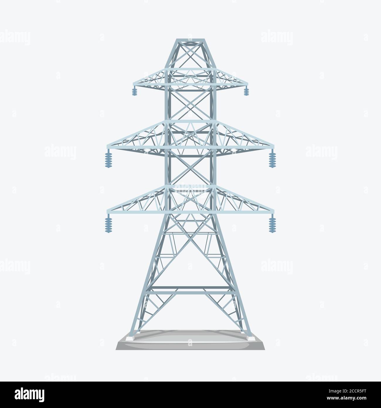 tour électrique moderne grise isolée sur blanc Illustration de Vecteur