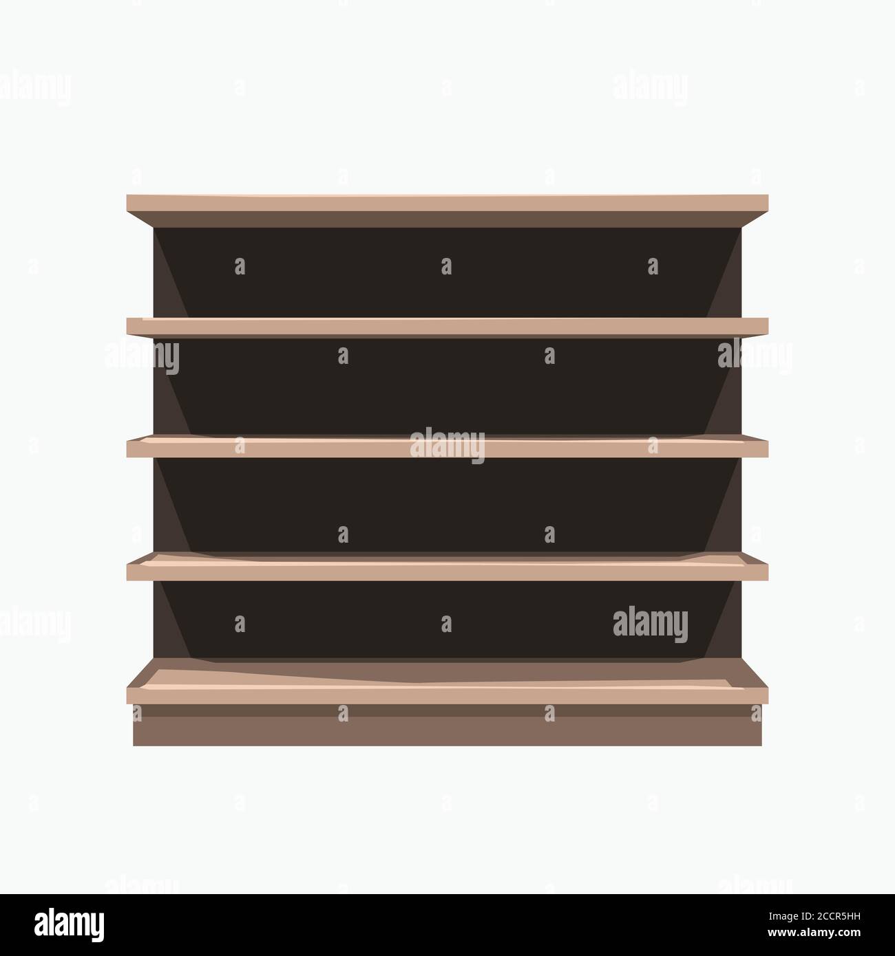 étagère brune vide commerciale sur fond blanc Illustration de Vecteur