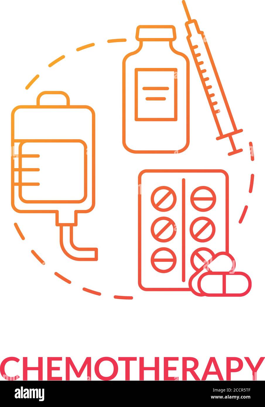 Icône de concept de chimiothérapie Illustration de Vecteur