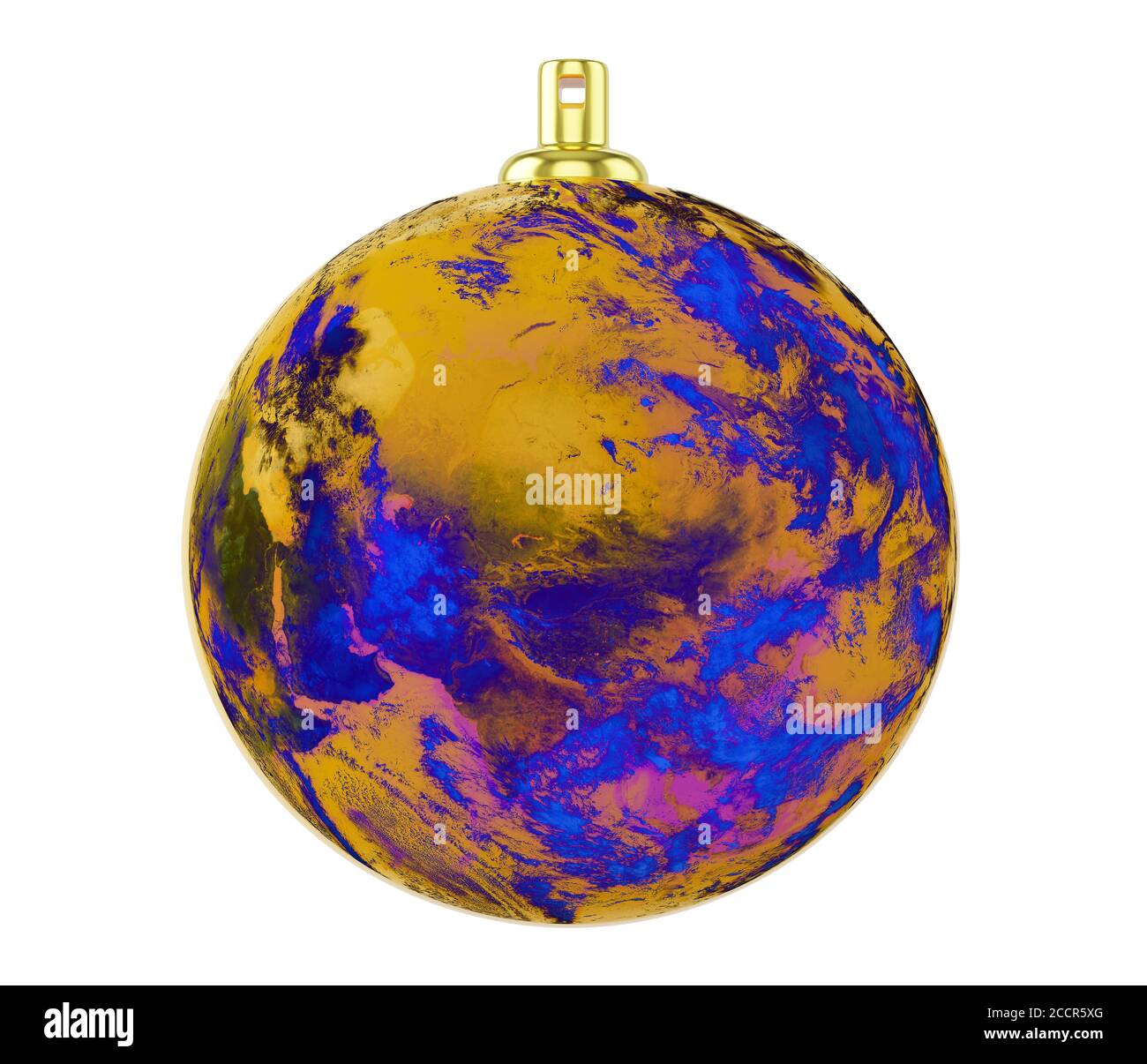 Boule de Noël couleur essence, jouet en verre pour arbre de Noël, rendu 3d Banque D'Images