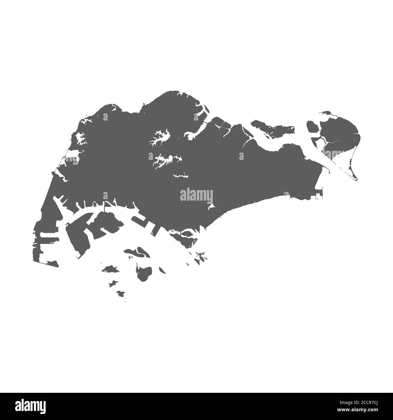 Carte vectorielle haute précision de Singapour sur fond blanc Illustration de Vecteur