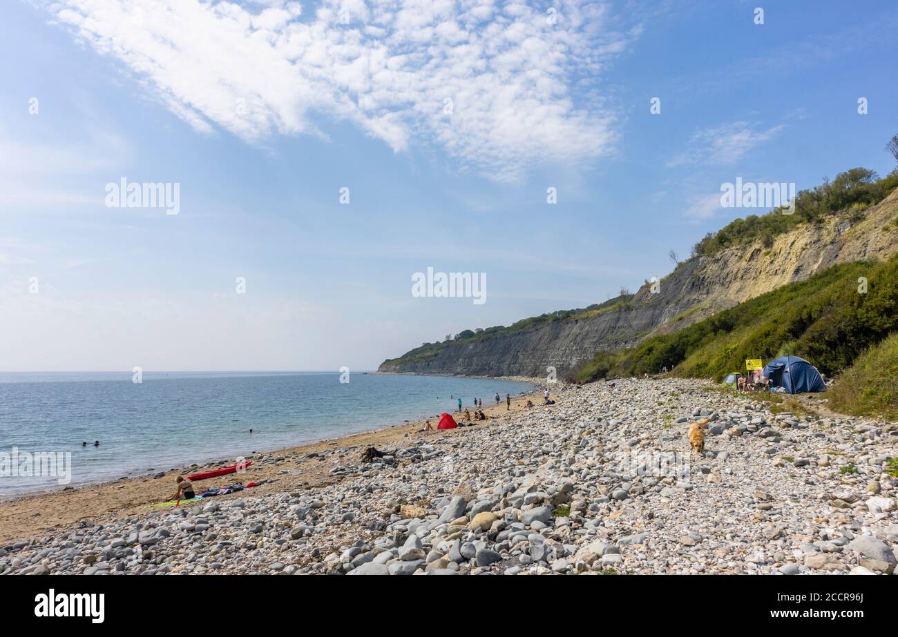 Monmouth Beach et Chipple Bay à l'ouest de Lyme Regis, une station balnéaire populaire sur la côte jurassique à Dorset, au sud-ouest de l'Angleterre Banque D'Images