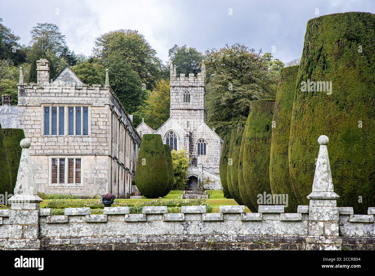 Lanhydrock Gardens et maison près de Lostwithiel dans Cornwall, Royaume-Uni Banque D'Images