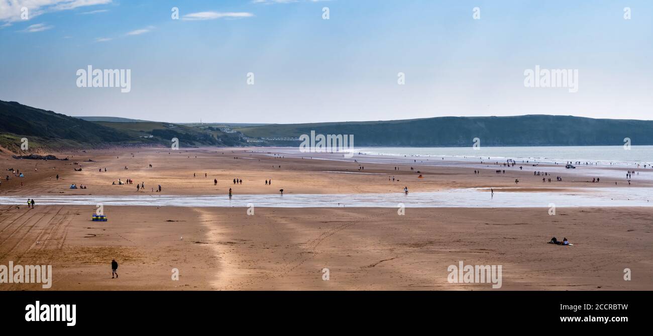 Woolacombe Beach, Devon, Royaume-Uni. Panorama. Banque D'Images