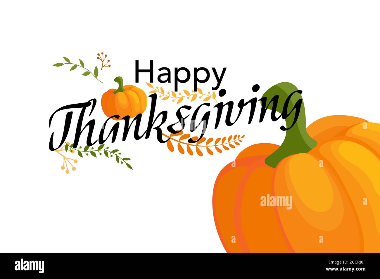 Affiche typographique Happy Thanksgiving dessinée à la main. Illustration de Vecteur
