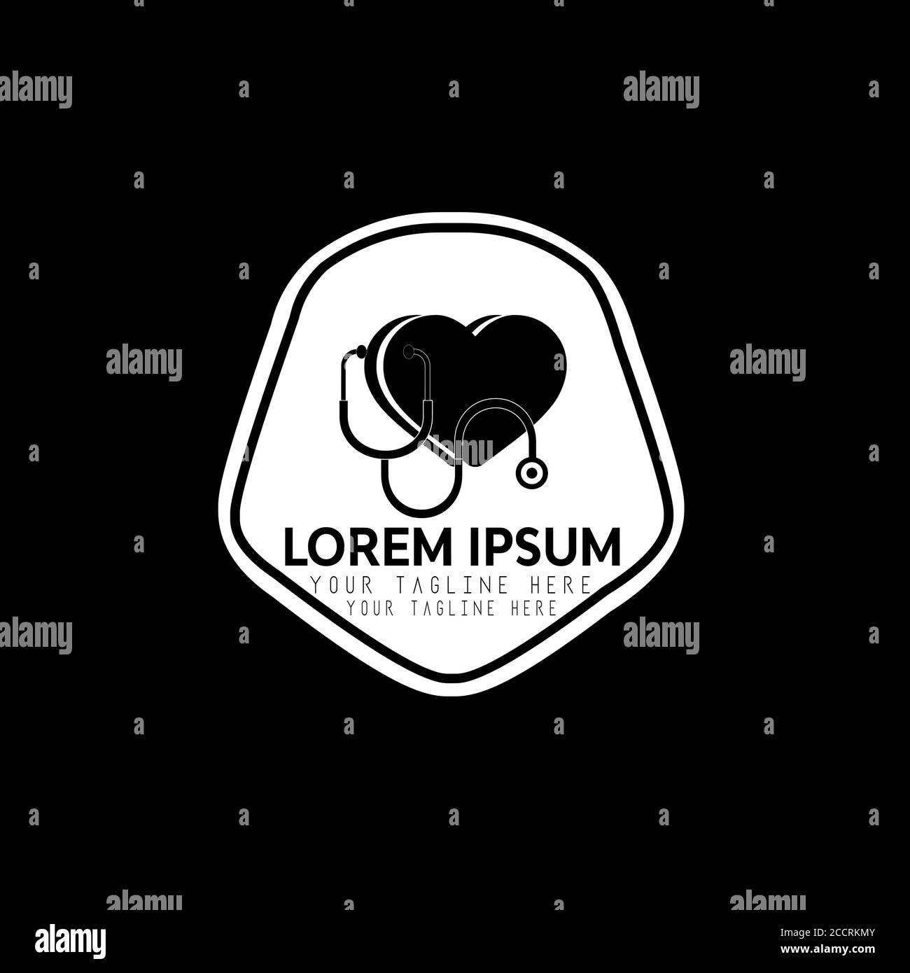 Illustration de cardiologie logo vectoriel pour médecine et soins de santé icône de la pharmacie et de la clinique. Illustration de Vecteur