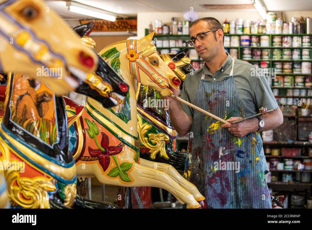 Carters Steam Fair, dirigé par Jobs et Georgina carter, manèges d'époque fondés en 1977 par John et Anna carter, Maidenhead, Angleterre, Royaume-Uni Banque D'Images