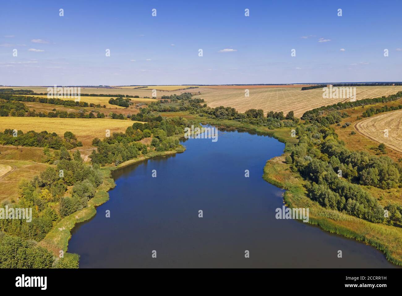 Magnifique paysage rural pittoresque, vue aérienne. Banque D'Images