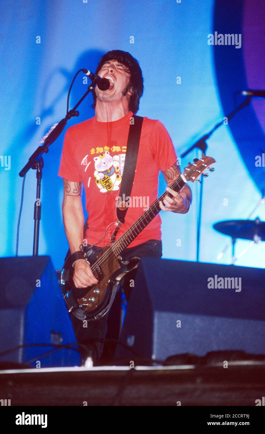 Foo Fighters au Reading Festival 2002, Reading, Berkshire, Angleterre, Royaume-Uni Banque D'Images