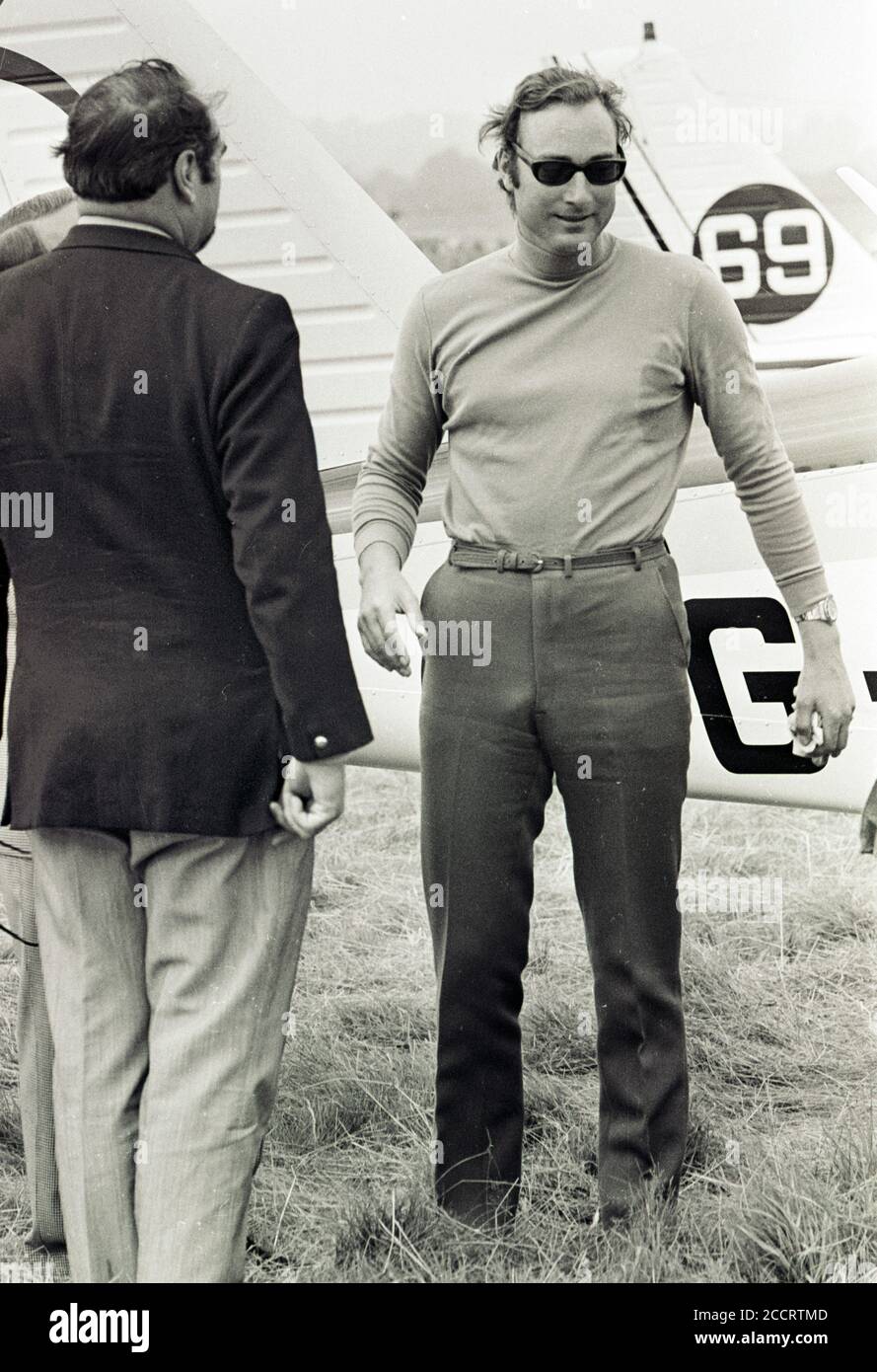 Prince William de Gloucester un membre de la famille royale britannique a été tué avec son copilote Vyrel Mitchell lors de la course Goodyear Air à l'aérodrome de Halfpenny Green à Bobbington, près de Wolverhampton dans les West Midlands d'Angleterre, le lundi 28 août 1972. Photos de Ray Bradbury. Banque D'Images