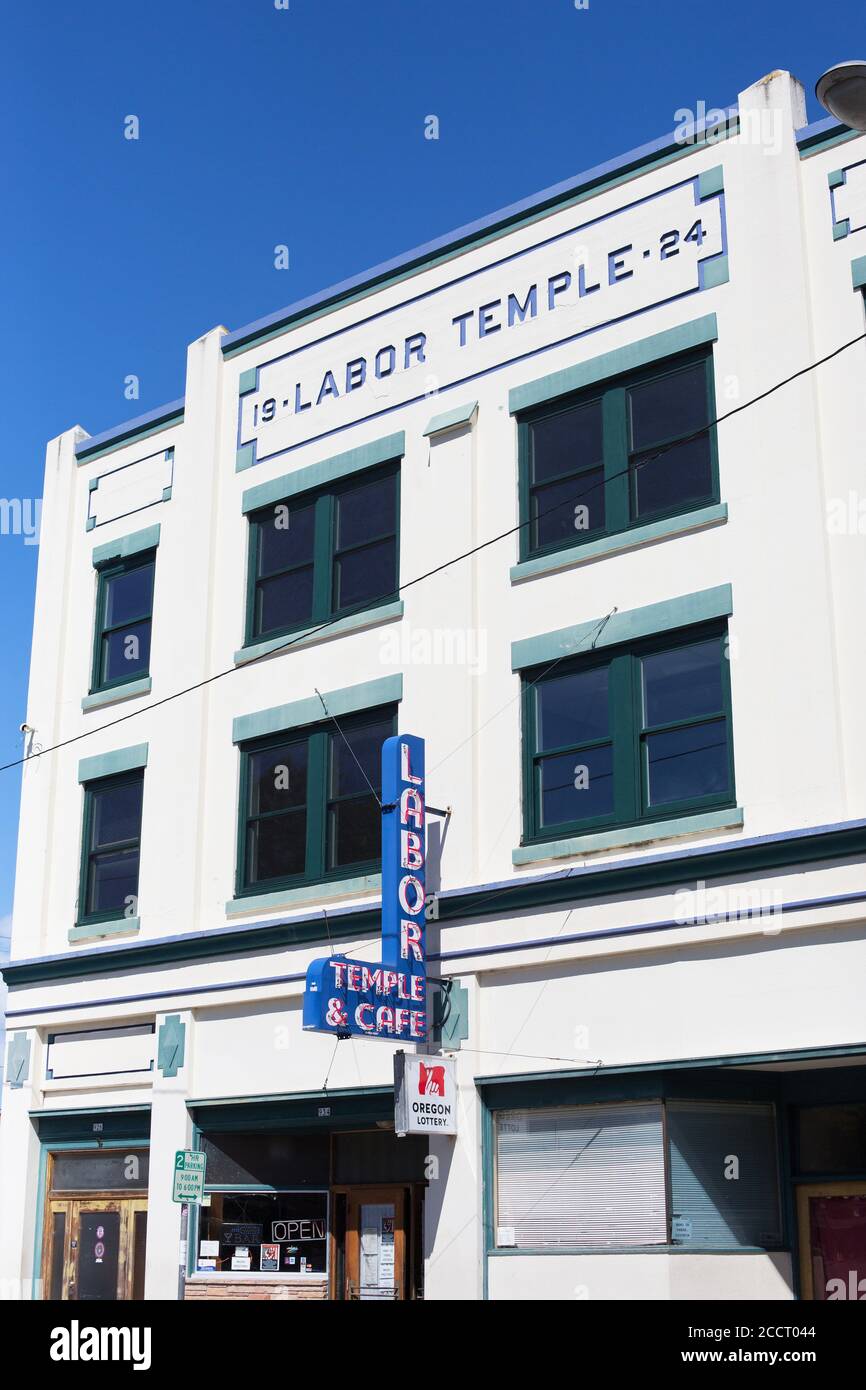 Le bâtiment du Temple du travail à Astoria, Oregon, États-Unis. Banque D'Images