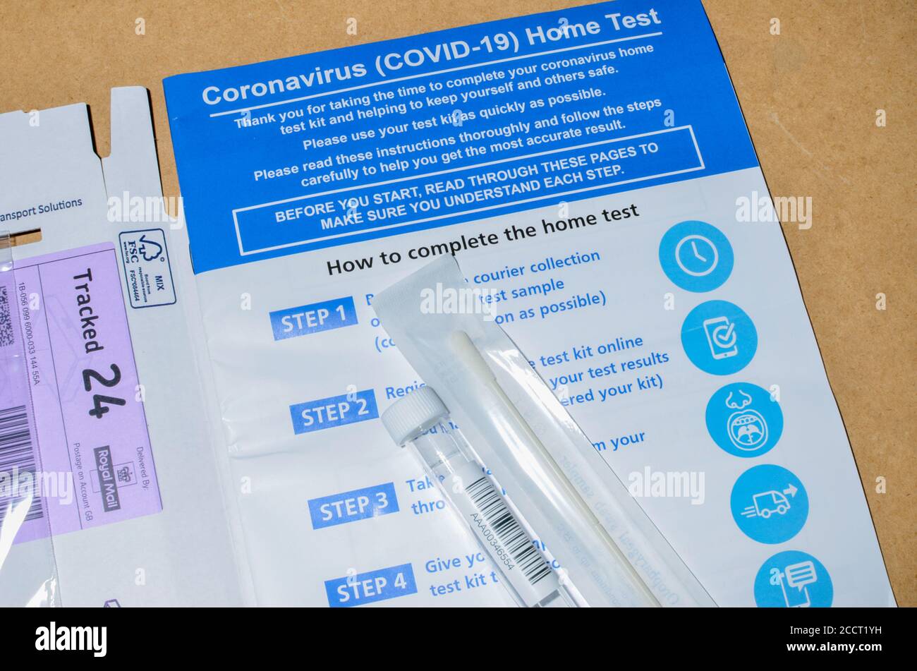 Coronavirus COVID-19 Home Test kit Royaume-Uni Banque D'Images