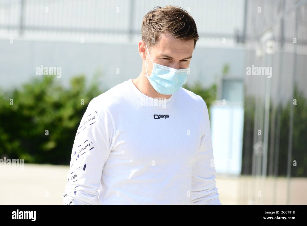 Turin, Italie. 24 août 2020. Aaron Ramsey arrive au premier jour de la saison (2020/2021) pour Juventus FC au stade Allianz de Turin, Italie, le 24 août 2020 (photo d'Alberto Gandolfo/Pacific Press/Sipa USA) crédit: SIPA USA/Alay Live News Banque D'Images