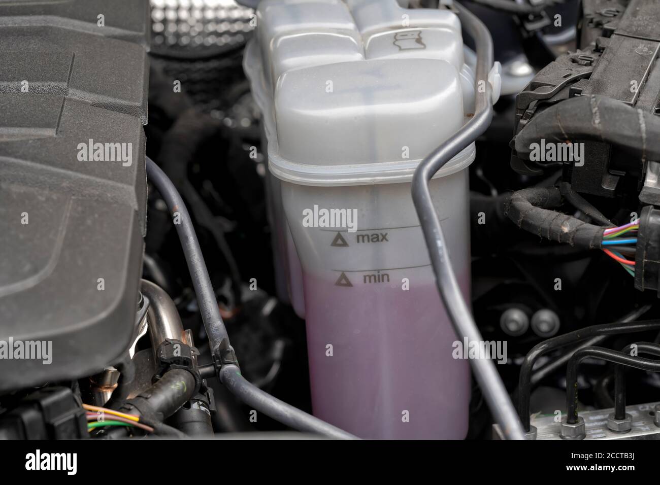 Détail du vase d'expansion de liquide de refroidissement d'une voiture  moderne Photo Stock - Alamy