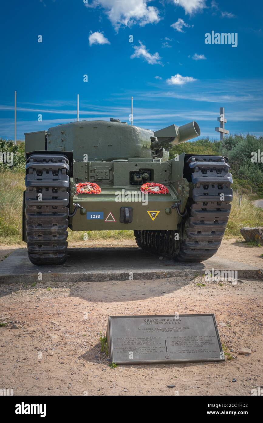 Graye-sur-Mer, France - 08 04 2020 : Juno Beach, Churchill Tank Banque D'Images