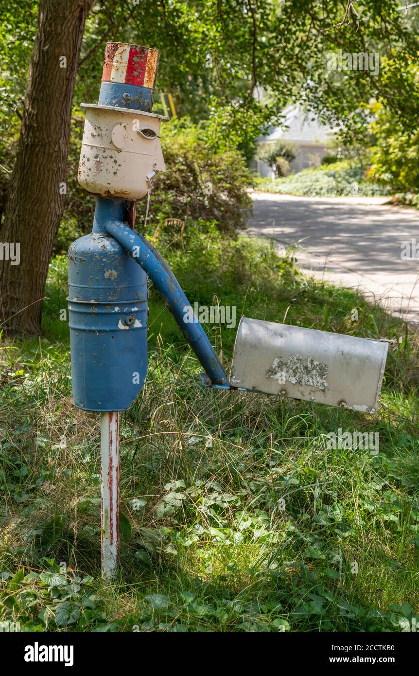 New Buffalo, Michigan - BOÎTE postale maison « Uncle Sam » dans le sud-ouest du Michigan. En raison de la pandémie du coronavirus, le vote par la poste devrait être c Banque D'Images