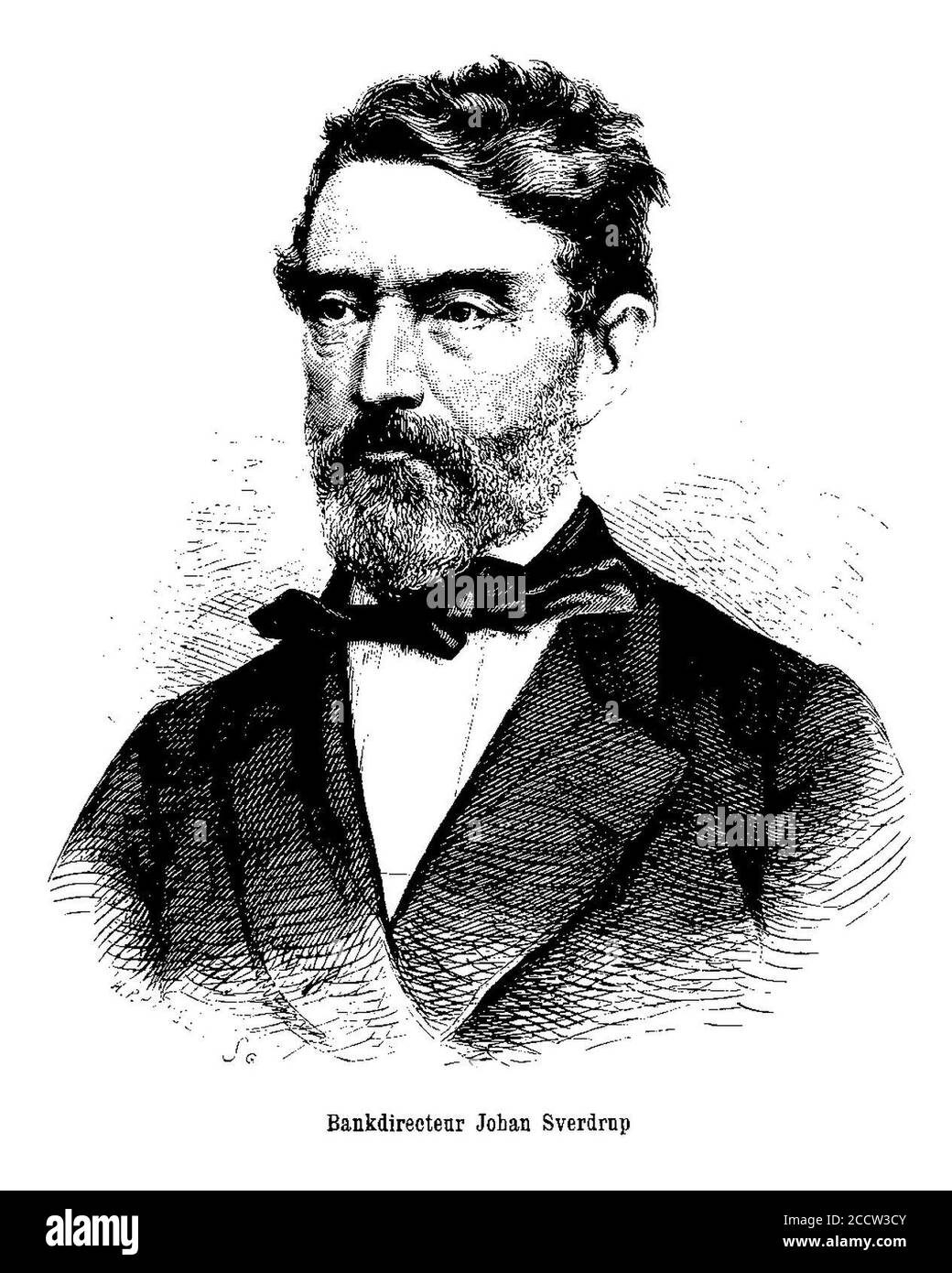 Johan Sverdrup (gravure de H P Hansen). Banque D'Images