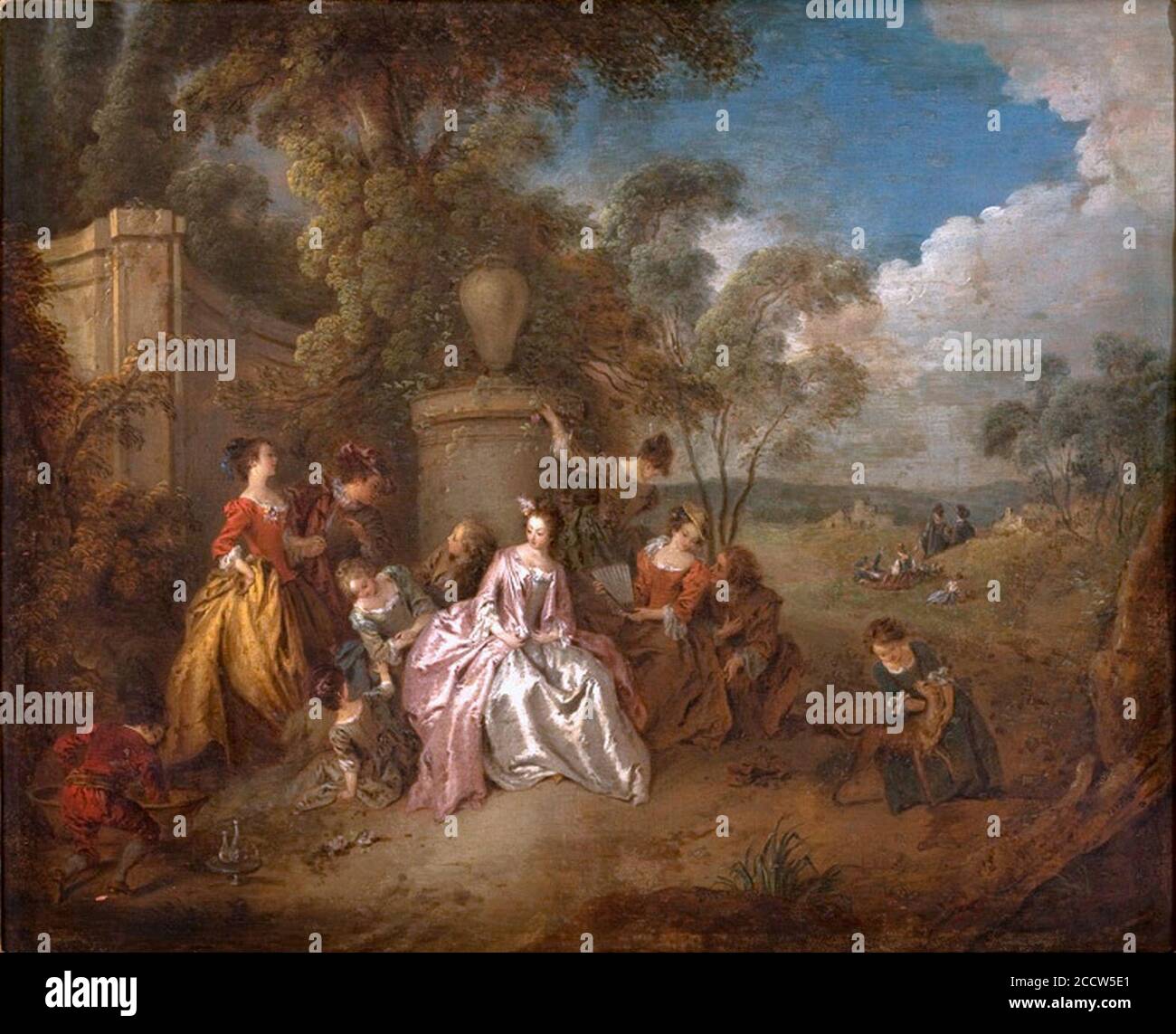 Jean baptiste joseph pater - remunião num parque 01. Banque D'Images