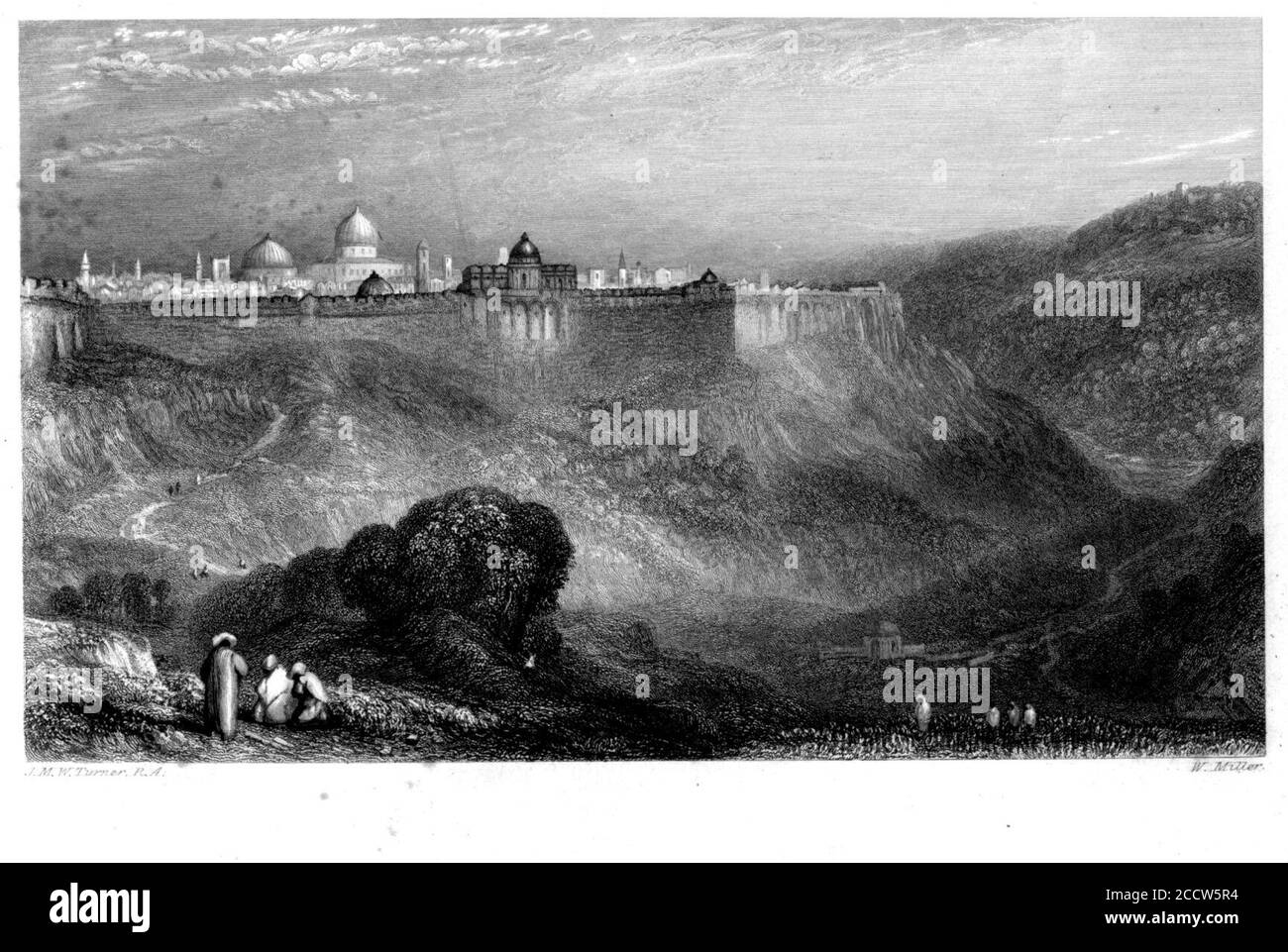 Gravure de la preuve Jérusalem par William Miller après Turner R523. Banque D'Images