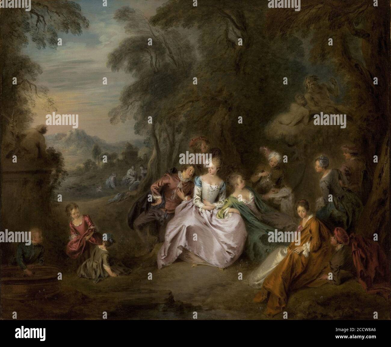 Jean-Baptiste Joseph Pater - Repose dans un parc Banque D'Images