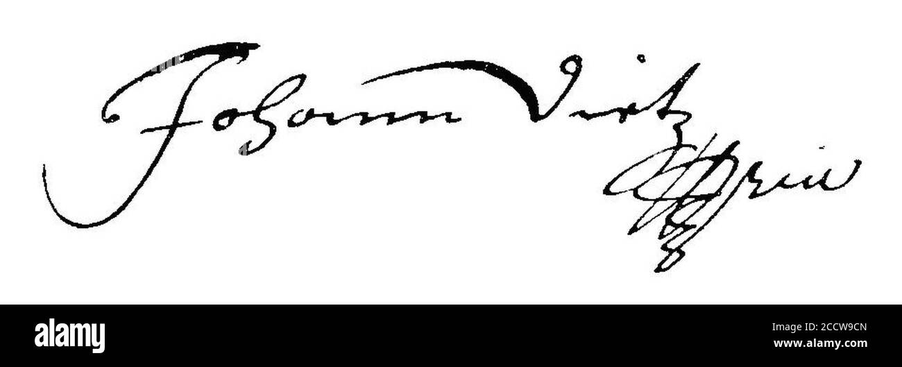 Johann Dietz (Unterschrift). Banque D'Images