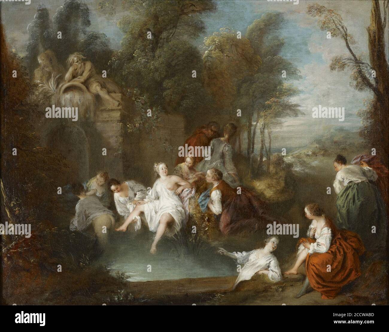 Jean-Baptiste Joseph Pater - les baigneurs Banque D'Images