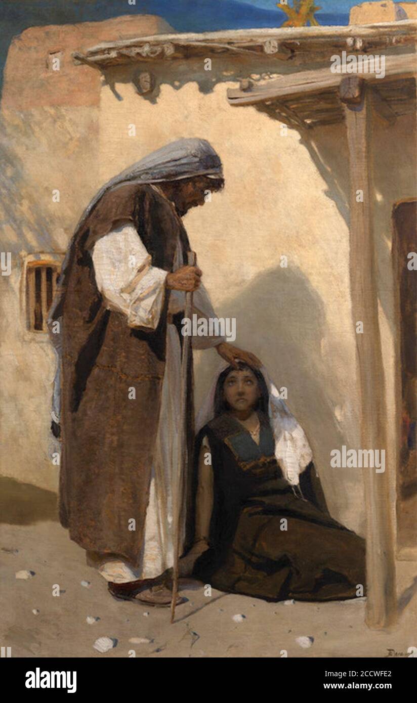 Jésus et Marie Magdalene par V.Polenov. Banque D'Images