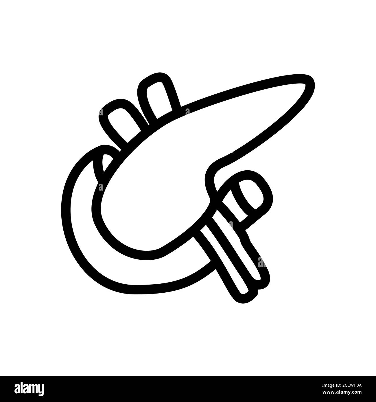 Icône de ligne de symbole du pancréas, illustration vectorielle Illustration de Vecteur