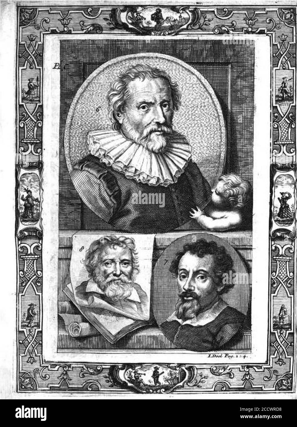 JCWeyerman - VI plaque C - Abraham Bloemaert - Adam Elsheimer - Adam van Oort. Banque D'Images