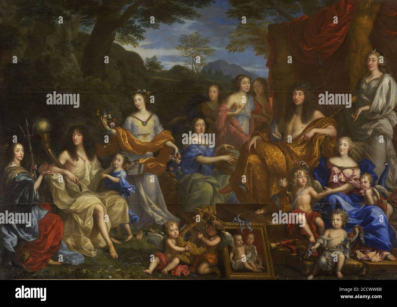 Jean Nocret - Louis XIV et la famille royale Banque D'Images