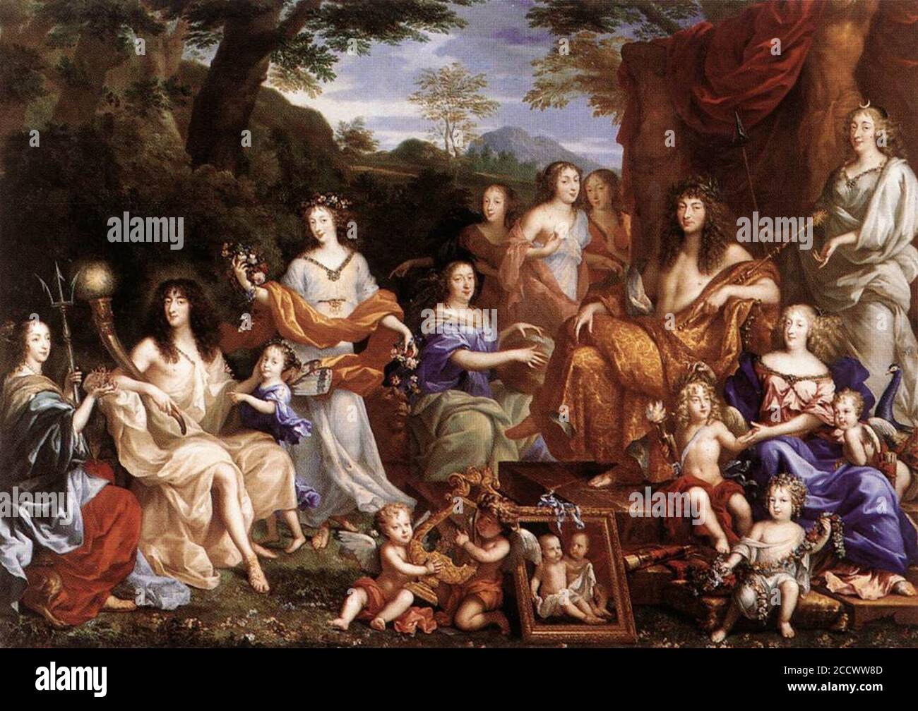 Jean Nocret - la famille de Louis XIV Banque D'Images