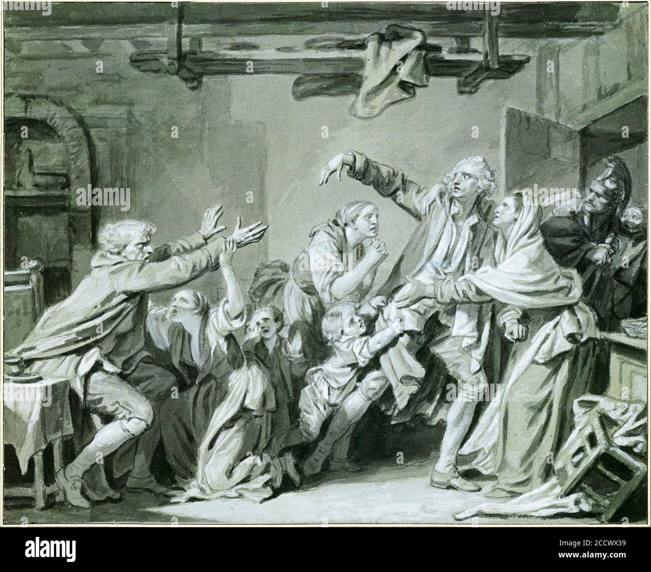 Jean-Baptiste Greuze - UN Père Curses hos fils ingrats, 1777 Banque D'Images