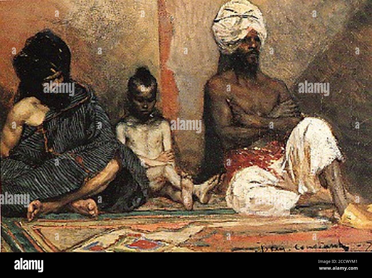 Jean-Joseph Benjamin-constant - Arabes assis. Banque D'Images