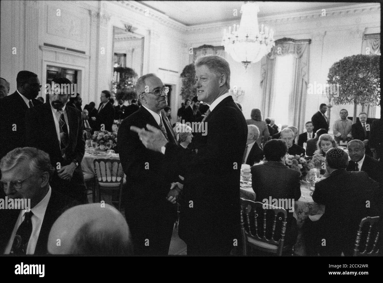 Jeremiah Wright et Bill Clinton au 1998 déjeuner de prière à la Maison Blanche. Banque D'Images