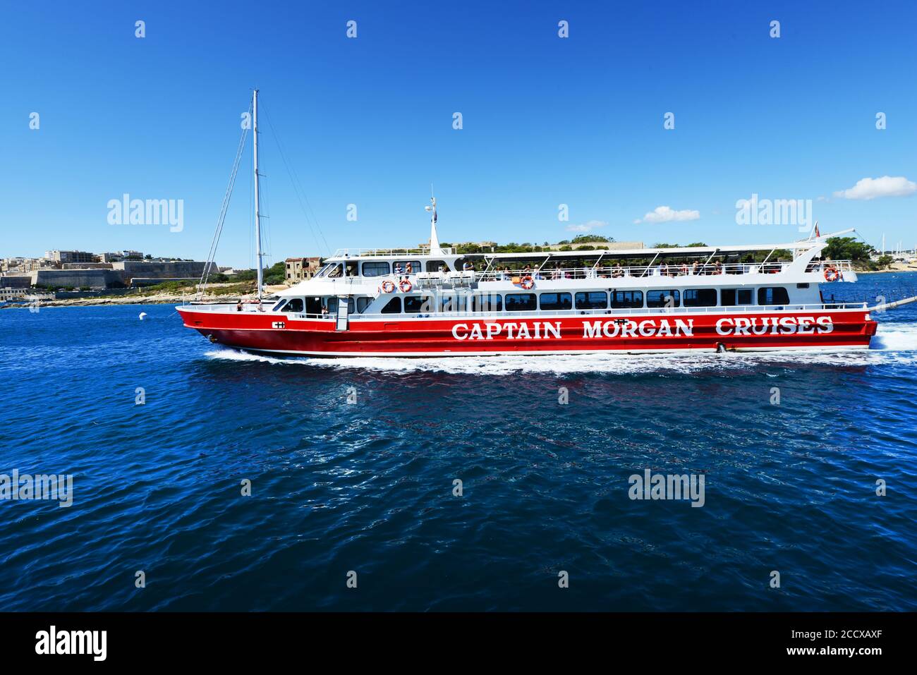 Croisière du capitaine Morgan autour de la Valette, Malte. Banque D'Images