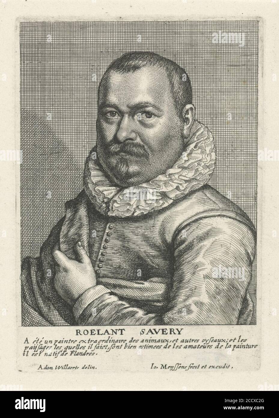 Joannes Meyssens, Adam Willaerts (après) - Portrait de Roelant Savery. Banque D'Images