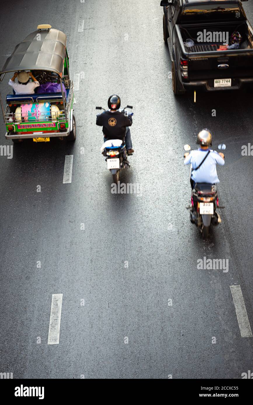 Circulation routière de Bangkok vue d'en haut Banque D'Images