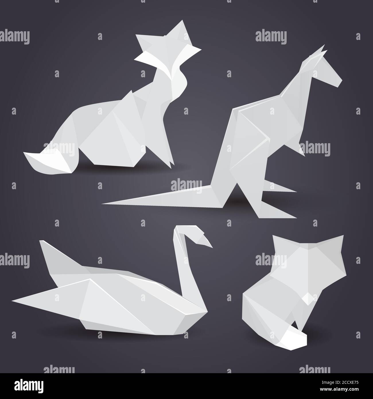 Ensemble de papier représentant les animaux. Vecteur pour votre créativité Illustration de Vecteur
