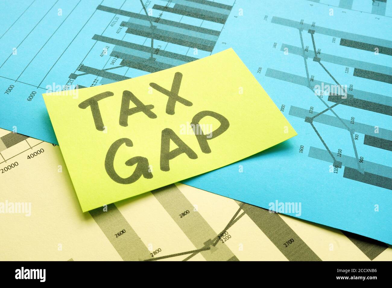 Note sur les écarts fiscaux sur les documents d'affaires. Banque D'Images