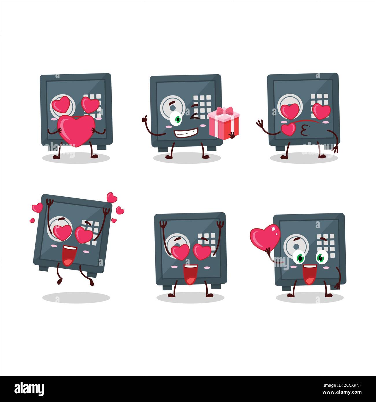 Coffre-fort personnage de dessin animé avec amour adorable émoticône Image  Vectorielle Stock - Alamy