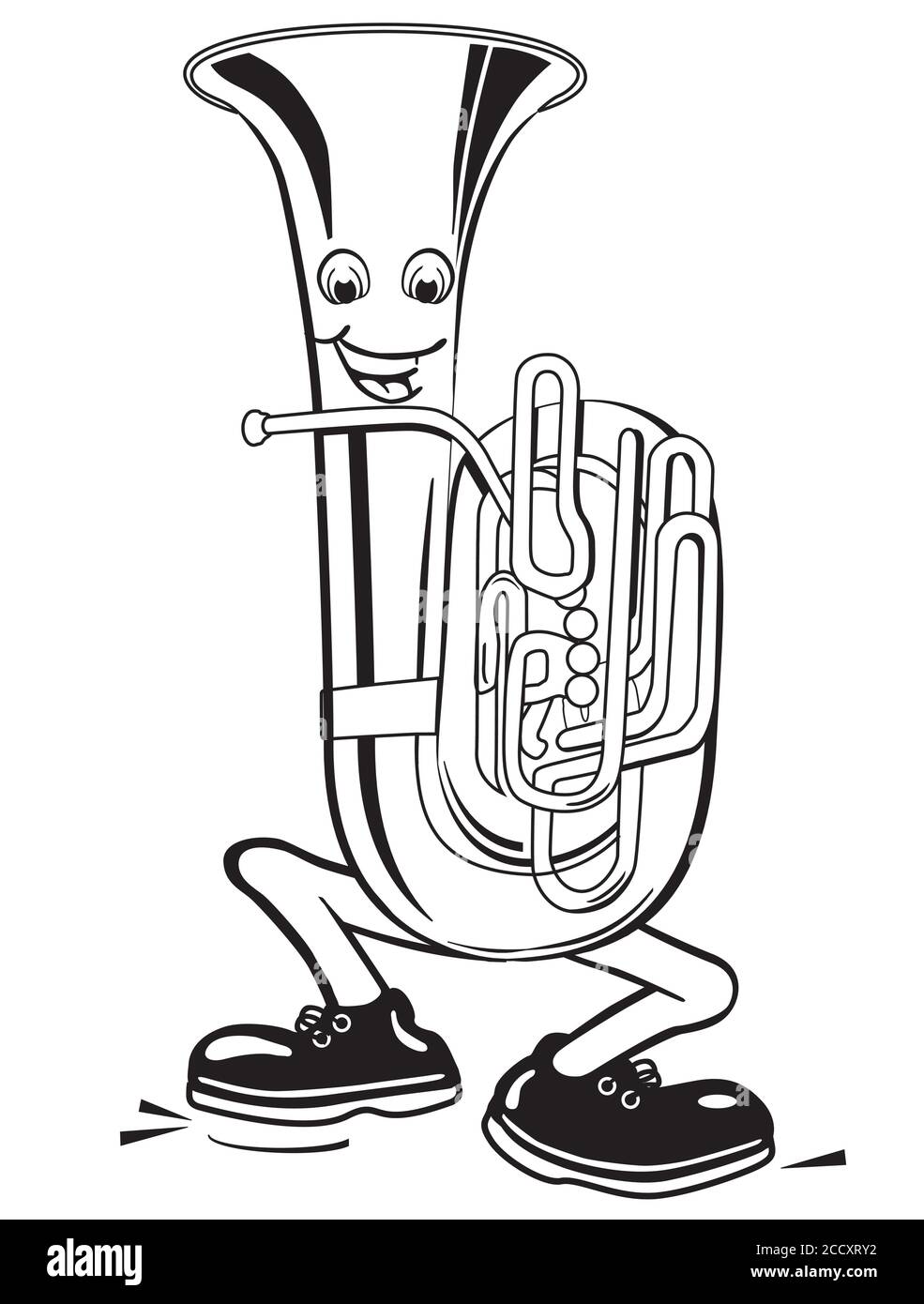 tuba vent instrument de divertissement Illustration de Vecteur