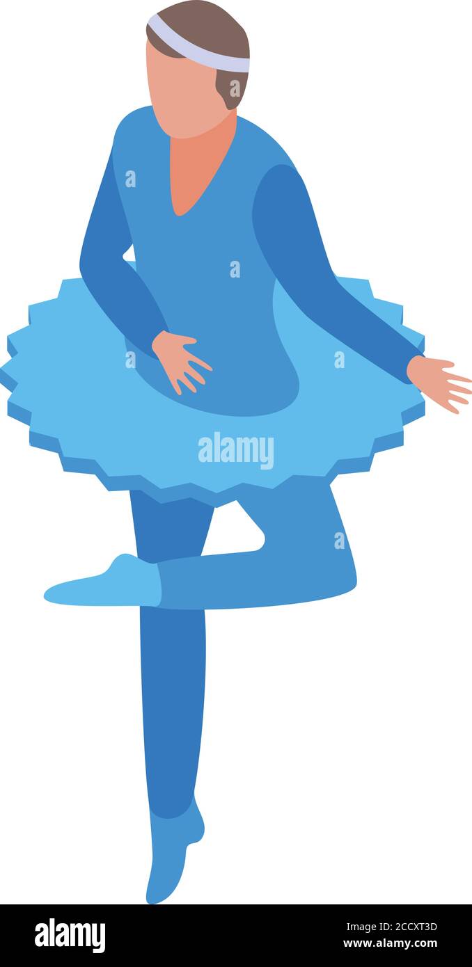 Icône de costume de femme bleu de ballet, style isométrique Illustration de Vecteur