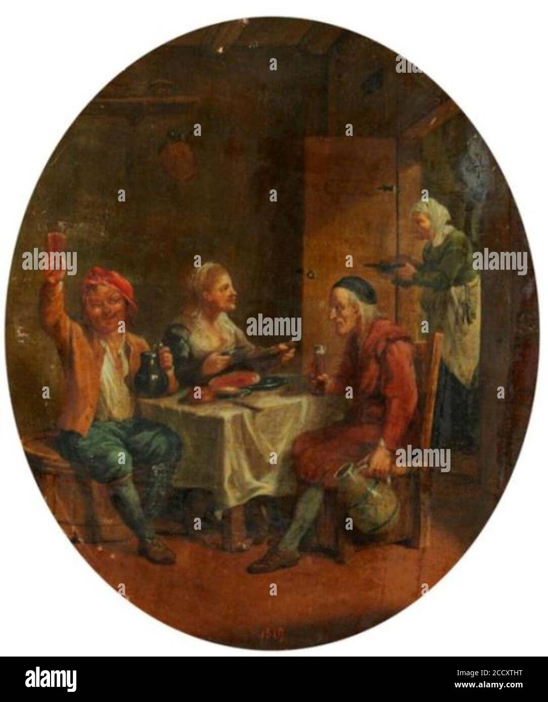 Johann Heinrich Tischbein (I) - Boeren aan tafel - GK 703 Banque D'Images