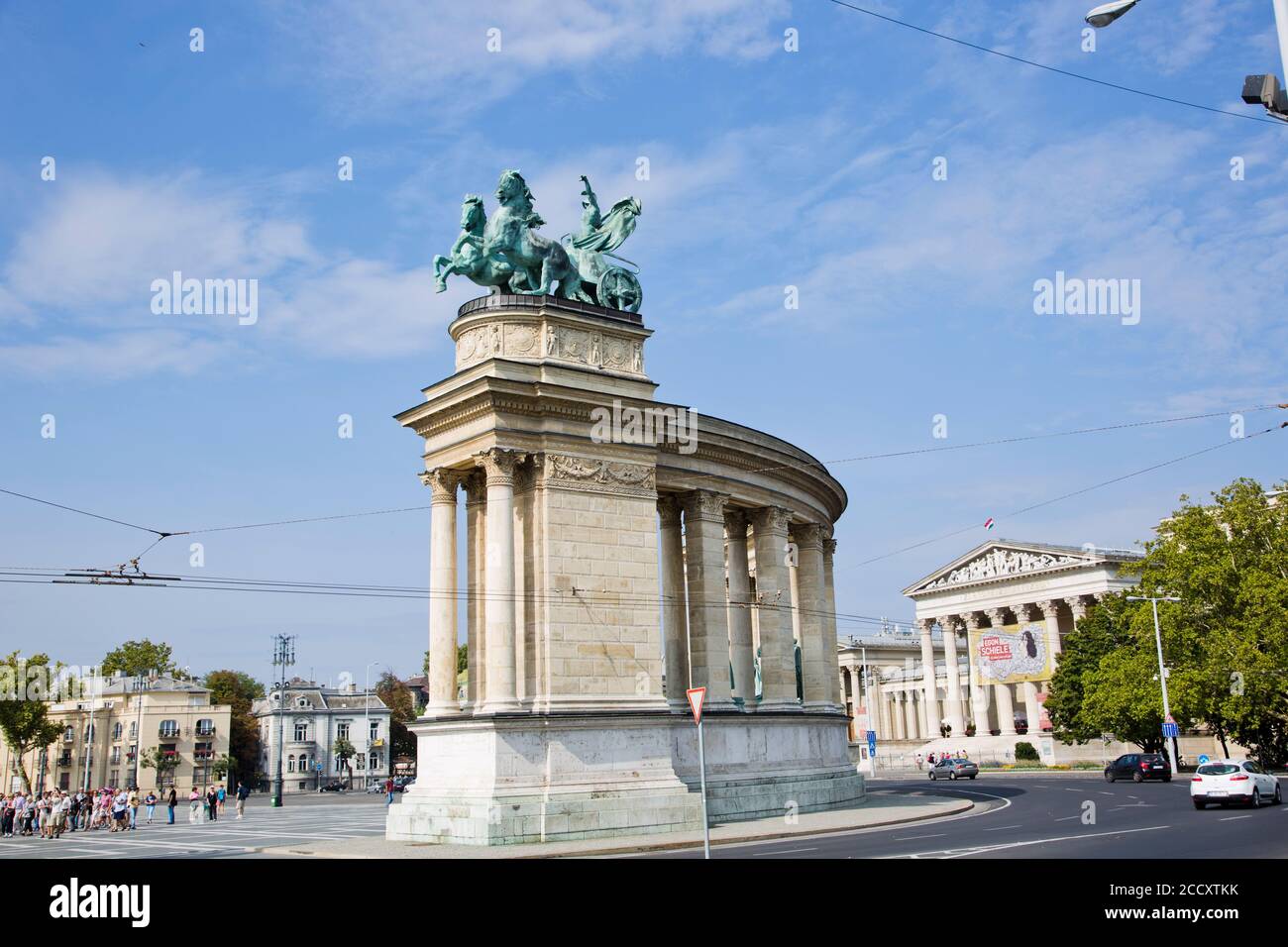 Europe de l'est, Hongrie, Budapest, Hosok Tere (place des héros) Banque D'Images