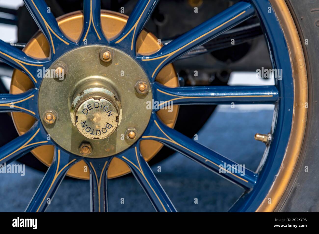 Oldtimer de Dion Bouton au, construit en 1907, 1 cylindre, capacité 942 ccm, puissance 8 ch, max 50 km/h sur piste plate, inclinaison max 9-10 %, 3 rapports, détail Banque D'Images