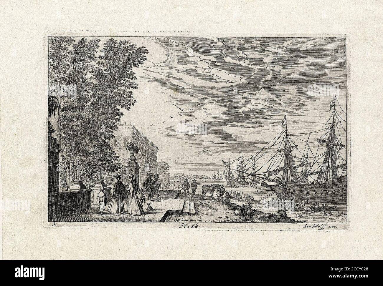 Johann Wilhelm Baur Schloss am Meer ubs G 0219 II Banque D'Images