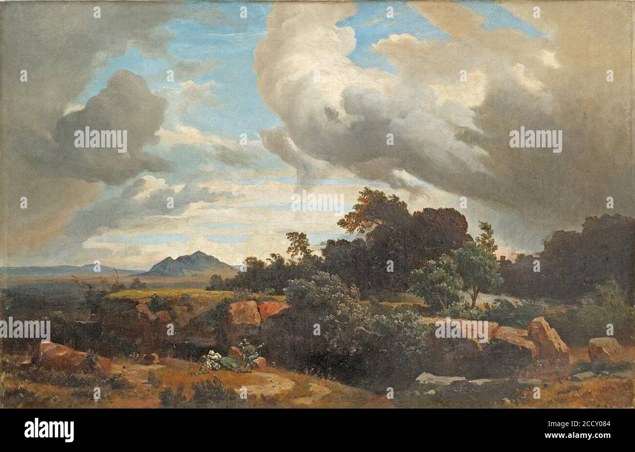 Johann Wilhelm Schirmer Heranziehendes-Gewitter-in-der-Campagna. Banque D'Images